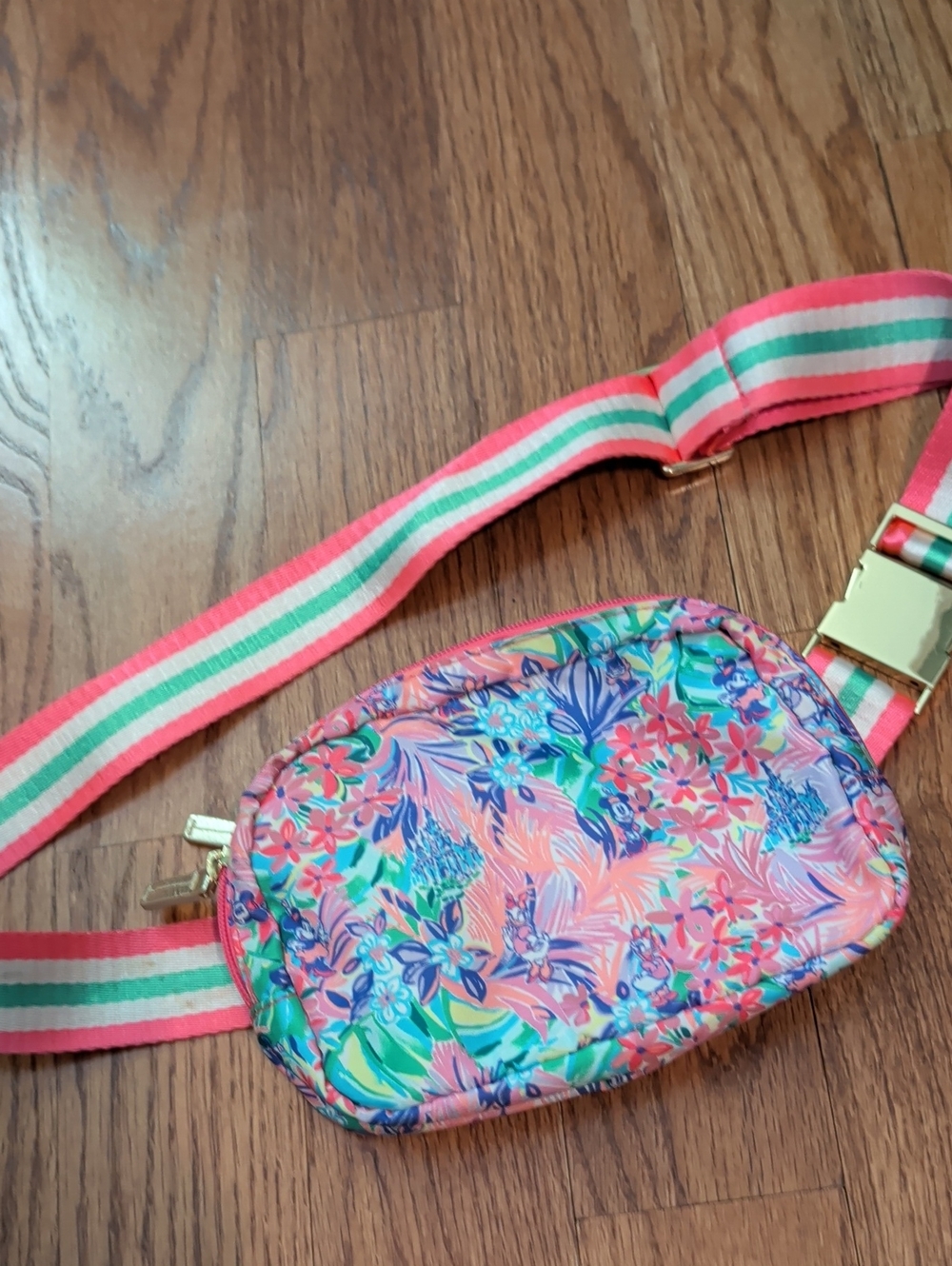 Lilly Pulitzer Disney Floral Pink Tropical Crossbody Belt Bag